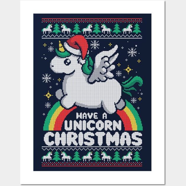 Have a unicorn christmas ugly sweater Wall Art by NemiMakeit